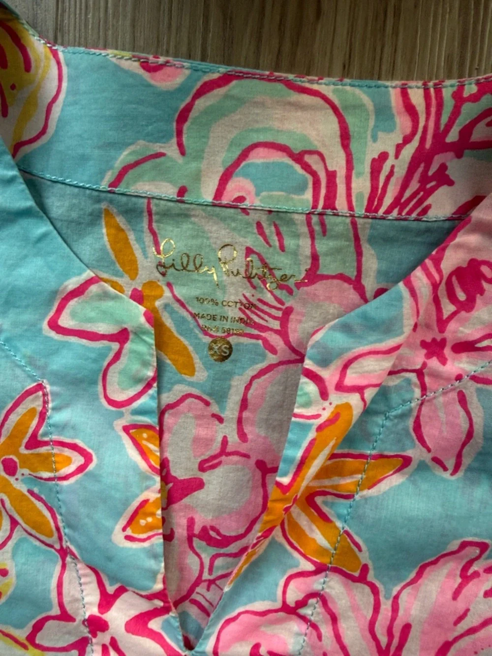 Lilly Pulitzer Pink, Blue & Yellow Floral Long-Sleeve Tee - Picture 2 of 4